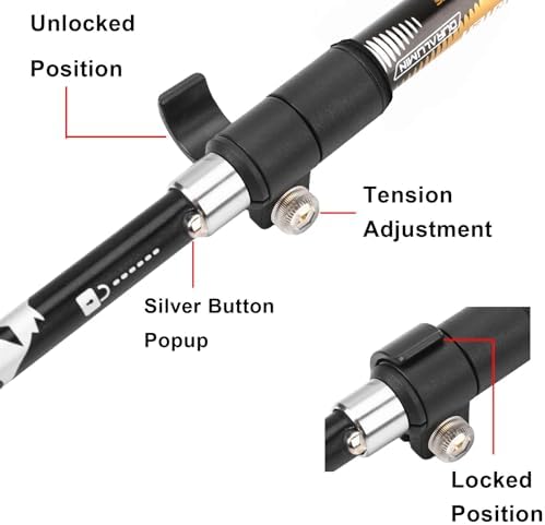 Aluminum Collapsible Ultralight Travel Trekking Hiking Pole for Men and Women - Image 4