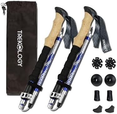 Trekology Trek-Z Collapsible Hiking & Trekking Poles - Balance Support for Seniors, Women, and Men, 2pc Per Set
